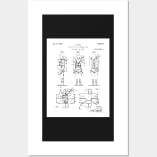 Parachute Pack Patent - Sky Diving Art - Black And White Posters and Art